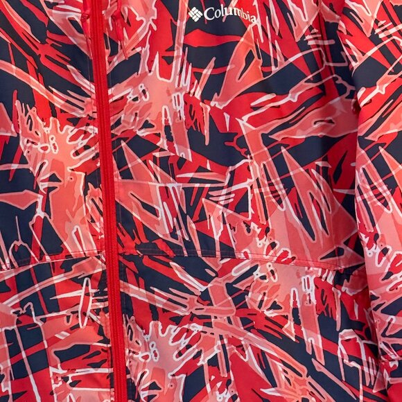 Columbia Geometric Camouflage Windbreaker Hooded Jacket XXL - Picture 4 of 10